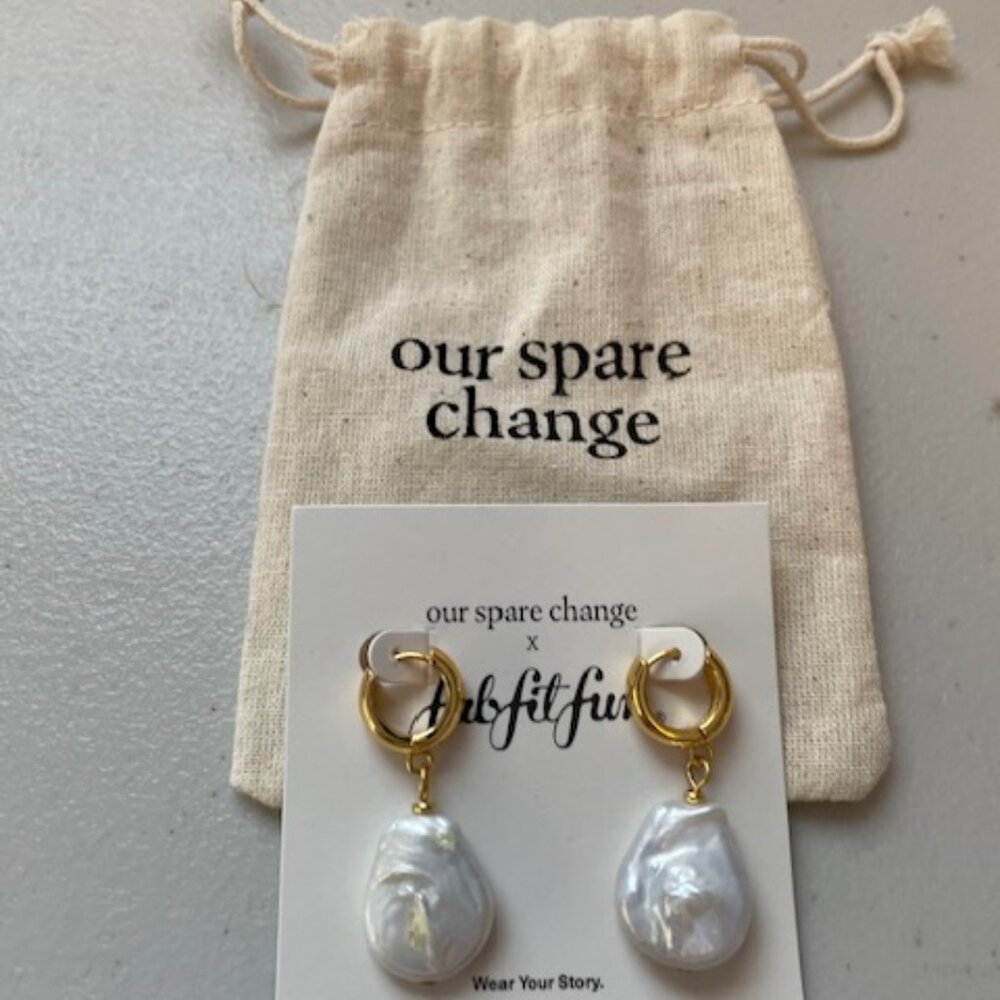 Gold and Pearl Huggie Style Earrings